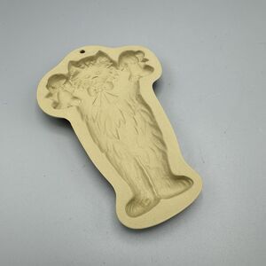 Vtg Brown Bag Cookie Art Mold Jingle Cat Holding Bells 1995 Hill Design Holiday